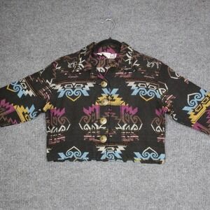 Vintage Southwest Canyon‎ Womens Geometric Cropped Jacket Size S 90s
